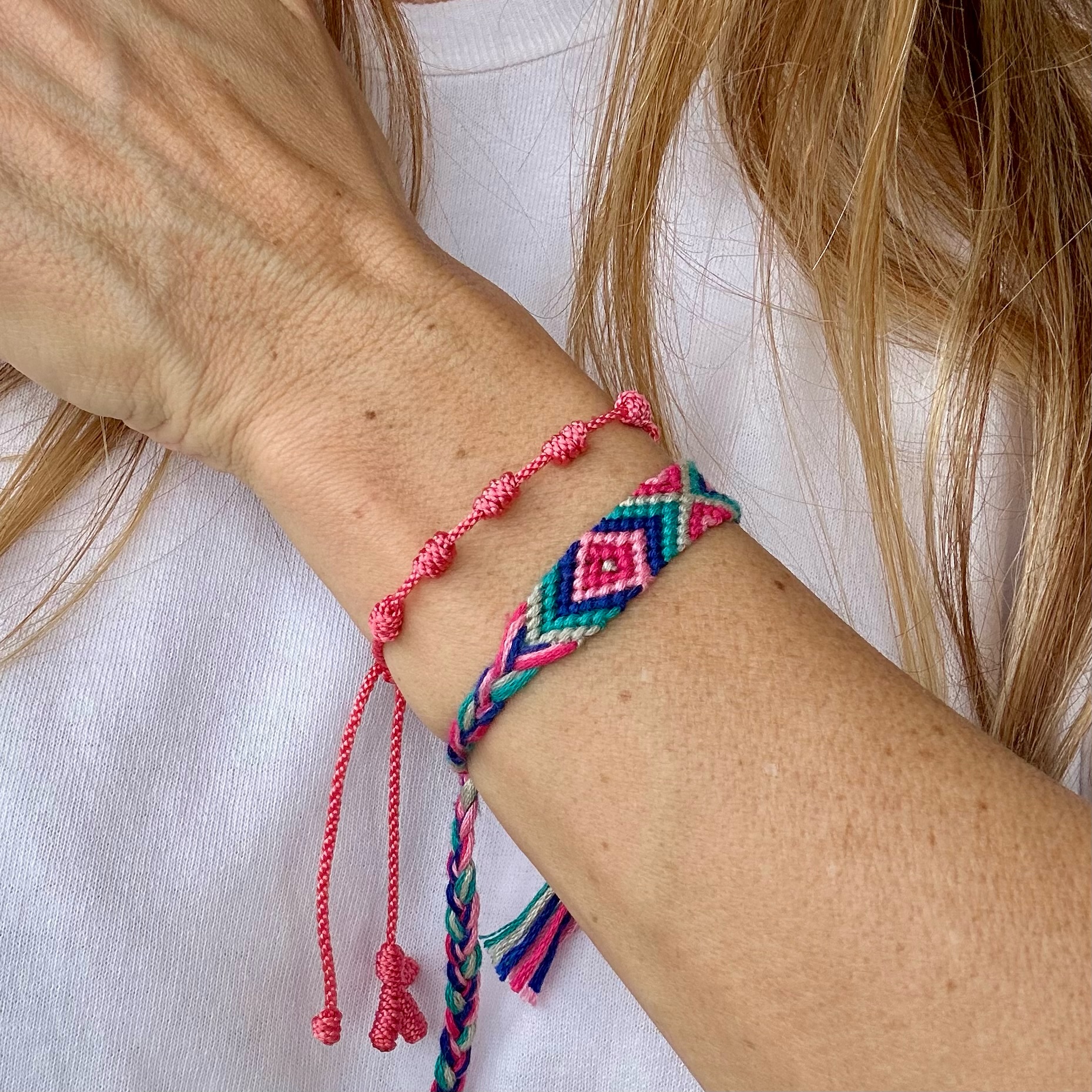 set trança algodão pinguim & terço colorido