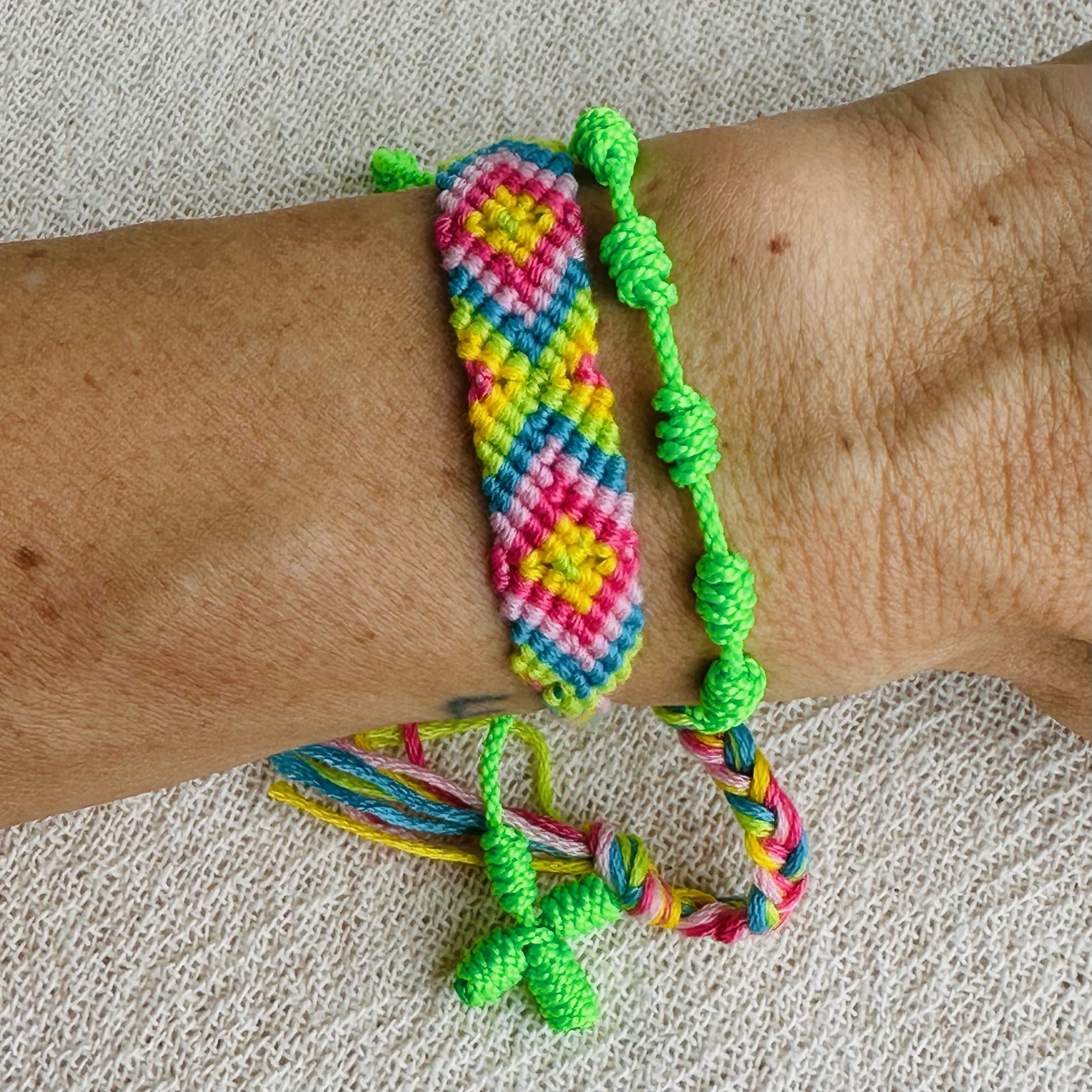 set trança algodão pinguim & terço colorido