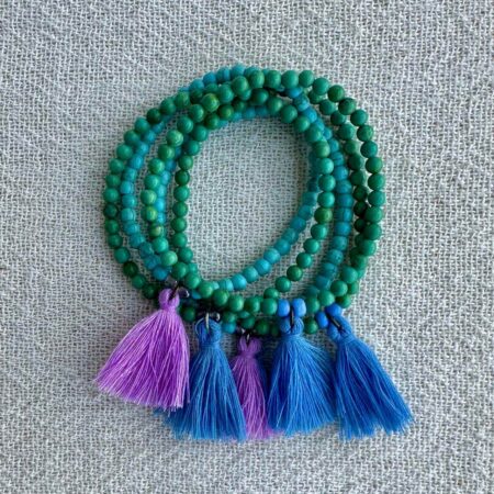 pulseira beads vermelho e branco