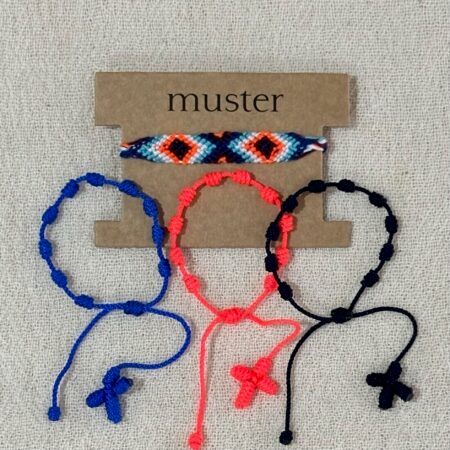 set trança algodão pinguim & terço colorido