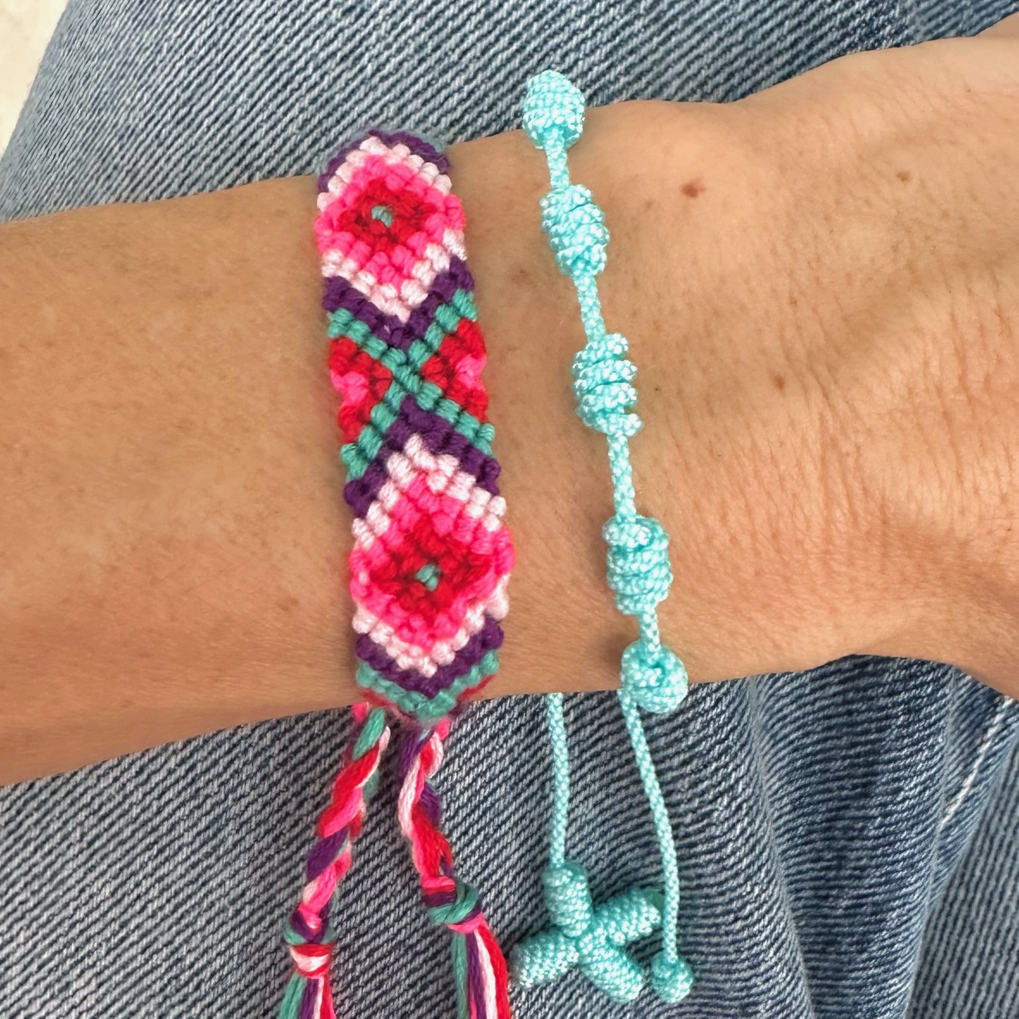 set trança algodão pinguim & terço colorido