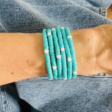 pulseira beads vermelho e branco