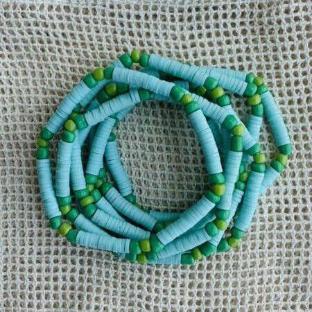 pulseira beads vermelho e branco