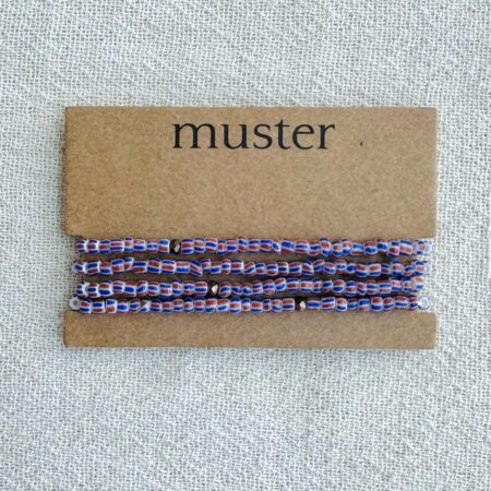 pulseira beads vermelho e branco