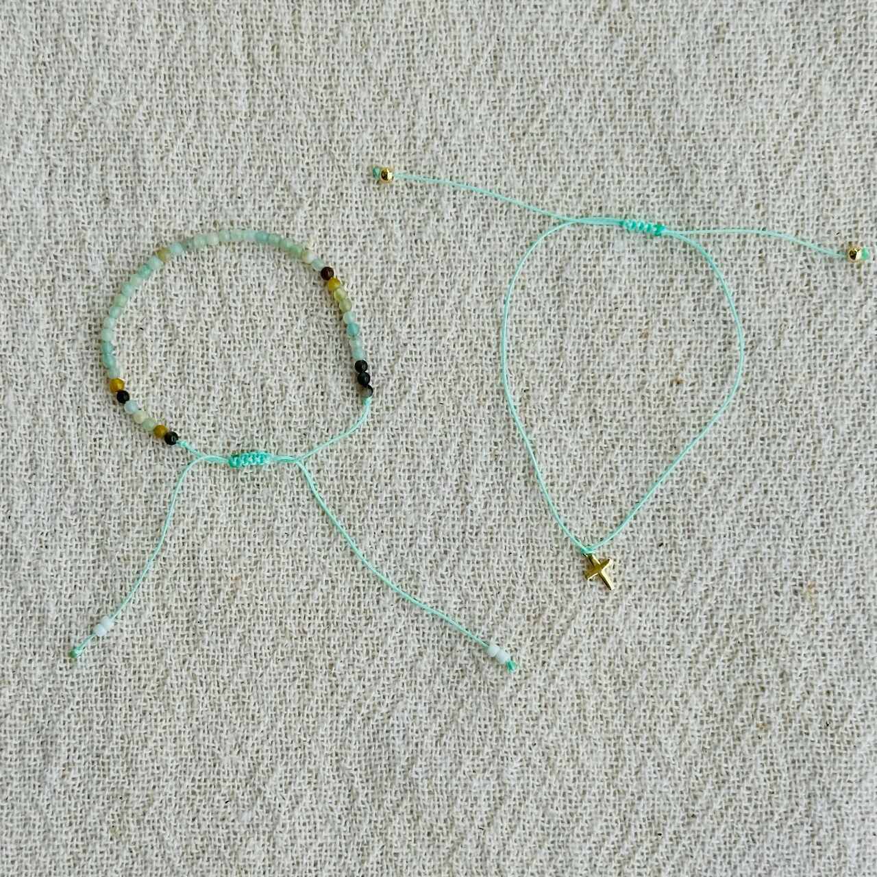 set tiny acqua crucifixo gold